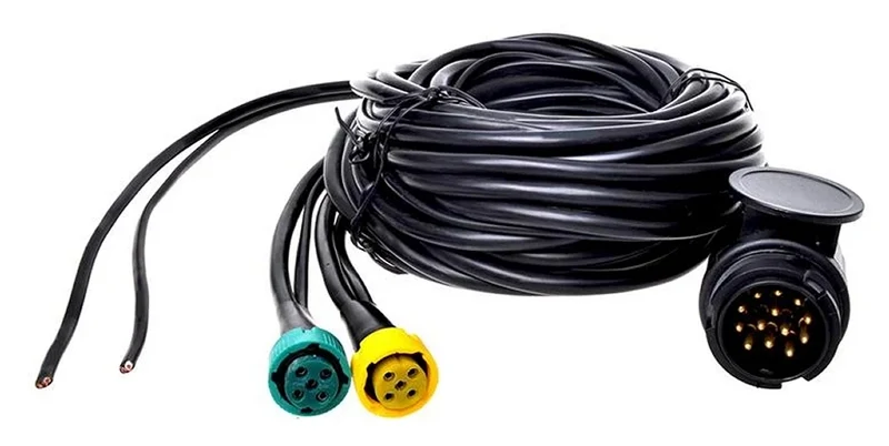 ProPlus 343092 Kabelsatz 7 Meter mit Stecker 13 polig 2 Steckverbinder 5 polig & DC Abgang 5 Meter