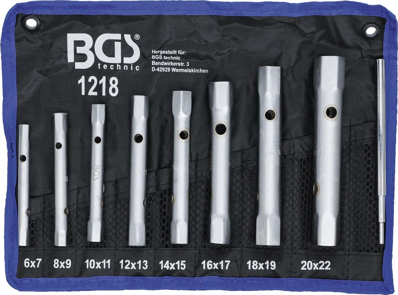 BGS 1218 Satz doppelseitige Sechskant Rohrsteckschlüssel / Doppelsteckschlüssel 6 - 22mm