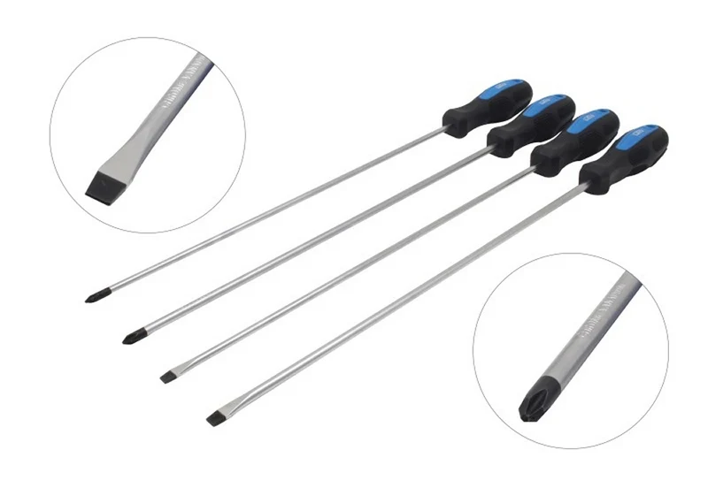 SATRA S-4SSG Set von 4 langen Schraubendrehern Gesamtlänge 450mm