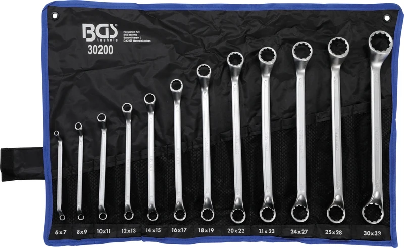 BGS 30200 Satz Doppelringschlüssel gekröpft SW 6 - 32mm metrisch 12 teilig kalt geschmiedet
