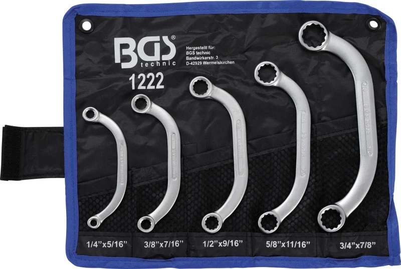 BGS 1222 ZOLL C-Form Starter- & Blockschlüssel Ringschlüssel 5/16"-7/8" 5 tlg