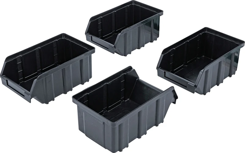 BGS DIY 80195 Satz Lagersichtbox mit Hängeschiene für Schrankwand System 4 teilig