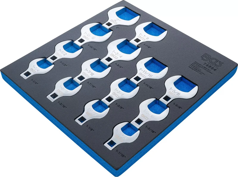 BGS 74564 Satz ZOLL Hahnenfußschlüssel Werkstatteinlage 2/3 12,5mm (1/2") Zollgrößen