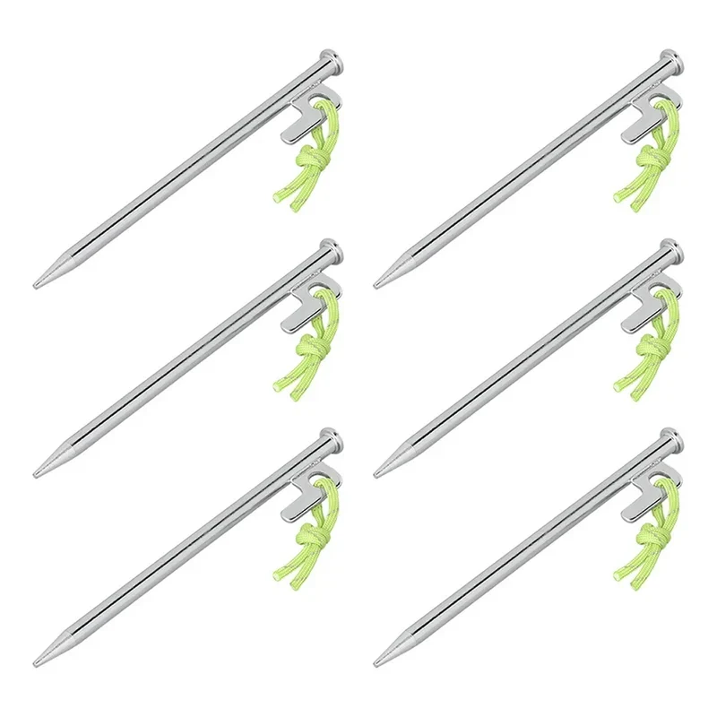 ProPlus 364662S 6 Stück Felsbodenheringe 20cm Verzinkter Stahl mit P-Haken Heavy Duty