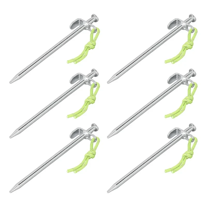 ProPlus 364661S 6 Stück Felsbodenheringe 20cm Verzinkter Stahl mit L-Haken Heavy Duty