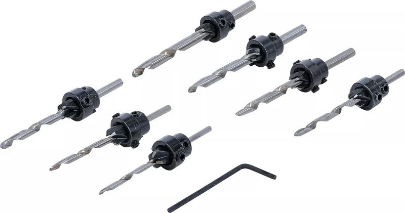 BGS DIY 50793 Satz Senkbohrer 8 teilig Bohrsenker Kegelsenker