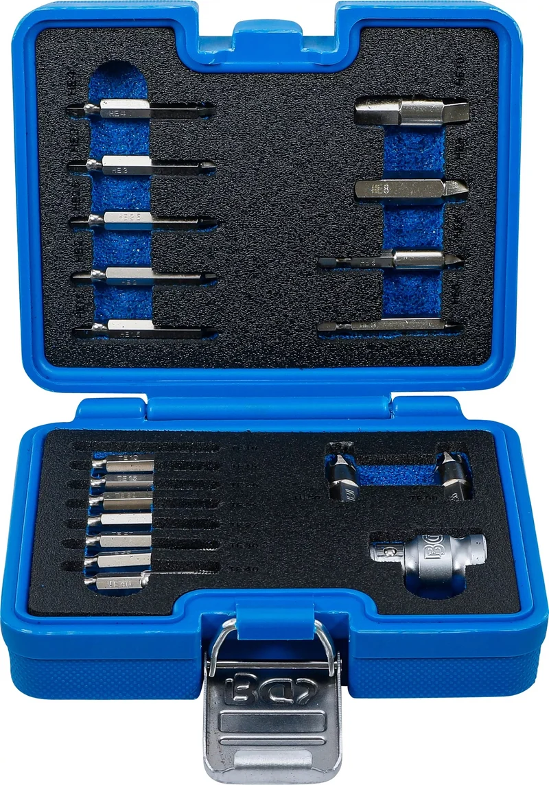 BGS 9173-1 Satz Ausdreher für Schrauben Innensechskant 1,5 - 10mm T-Profil (für Torx) T10 - T55 19 teilig