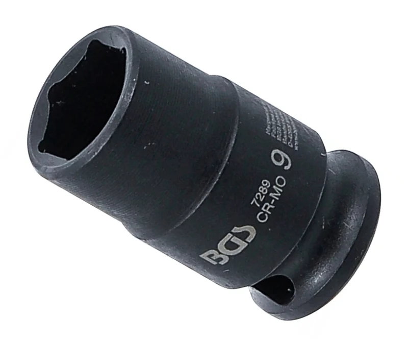 BGS 7289 Kraft Steckschlüsseleinsatz Sechskant Antrieb 6,3mm (1/4") SW 9mm