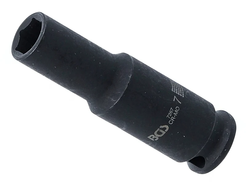 BGS 7267 Kraft Steckschlüsseleinsatz Sechskant tief Antrieb 6,3mm (1/4") SW 7mm