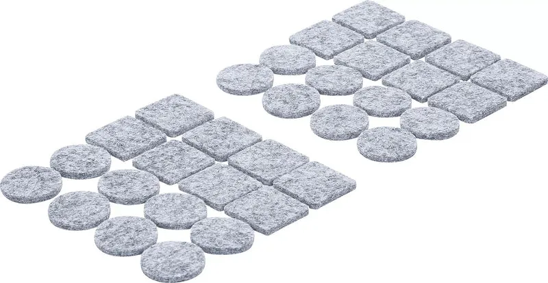 BGS DIY 80704 Satz Filzgleiter grau meliert 32 teilig Möbelgleiter