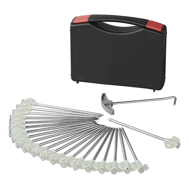 ProPlus 365014V03 Satz Felsbodenheringe 20cm Metall mit nachleuchtenden Haken
