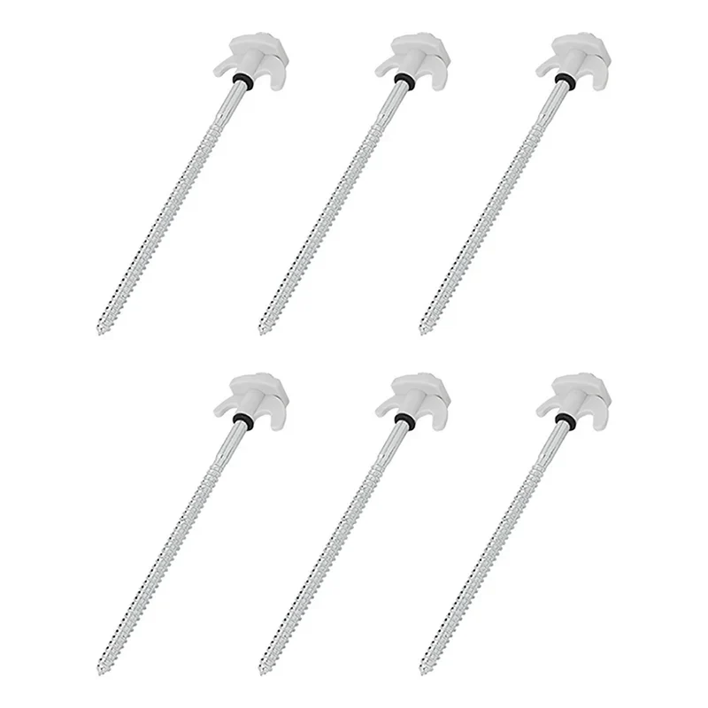 ProPlus 364679S Zelthering 20cm Metall schraubbar mit Kunststoffhaken 6 Stück
