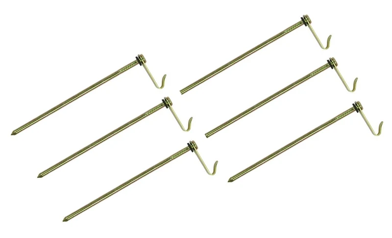 ProPlus 364663S Felsbodenhering 21cm Metall mit Haken 6 Stück Zelt Zubehör