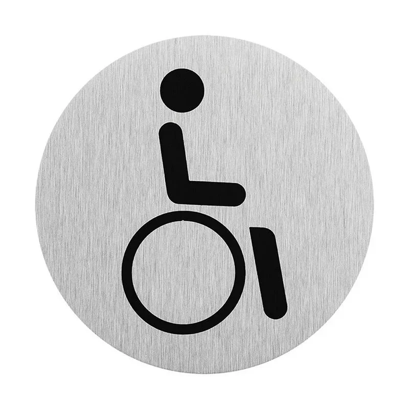 ProPlus SF_972126 Aluminium Türschild "Bild Rollstuhlfahrer" Ø75mm Tür Schild