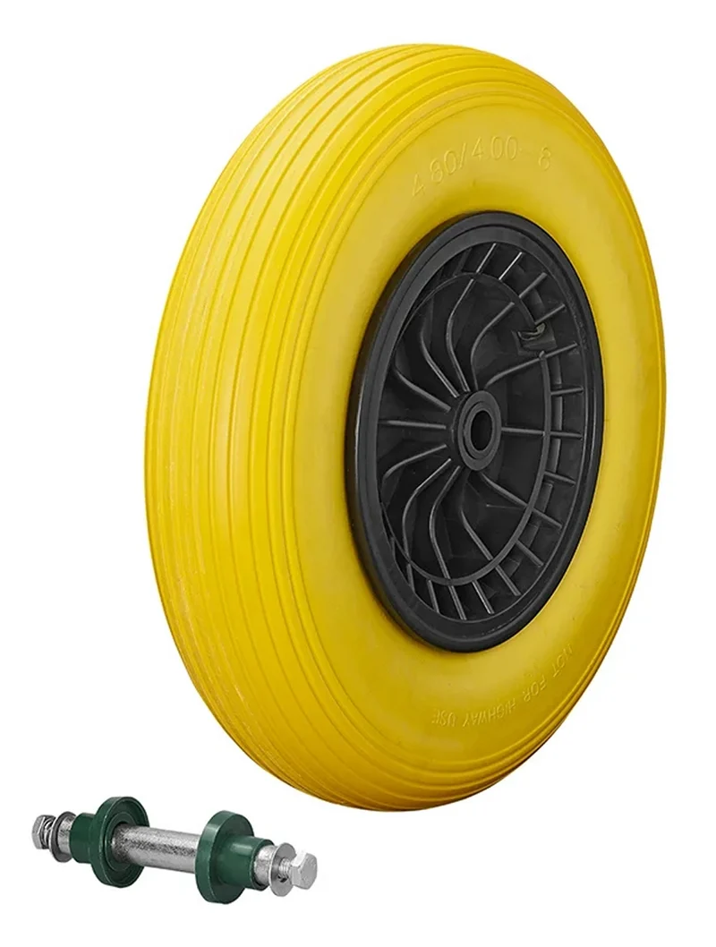 ProPlus 341568PU PU Reifen mit Kunststofffelge 16" inkl. Achse 20mm Ersatzrad