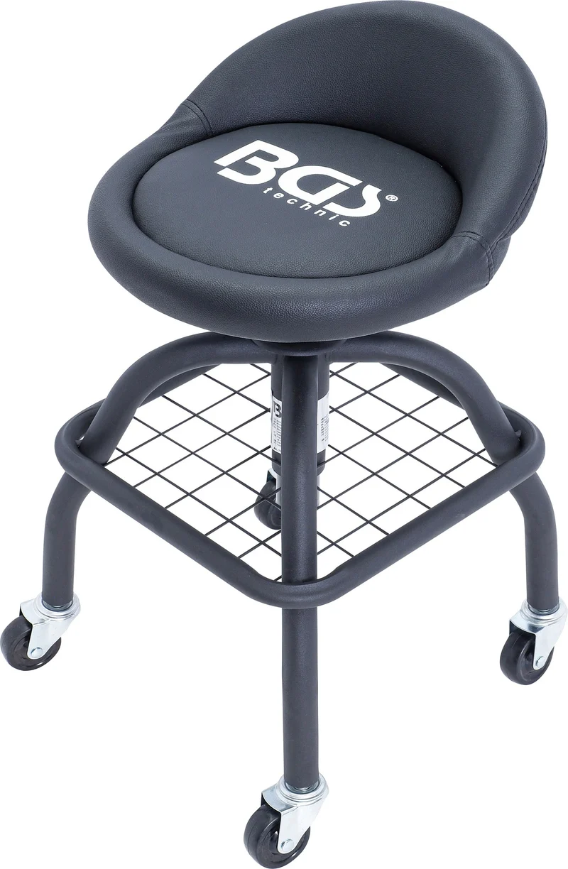 BGS 70145 Werkstatt Stuhl Werkstattstuhl höhenverstellbar mit 4 Rollen 540-680mm