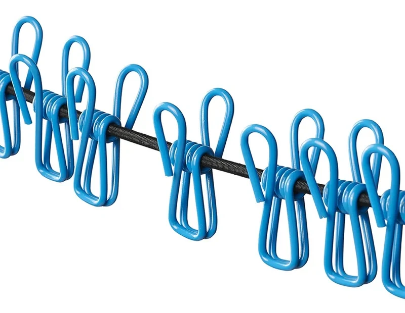 ProPlus 362103 Wäscheleine elastisch mit 12 Wäscheklammern Camping