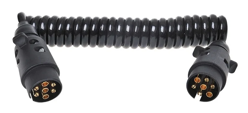 ProPlus 343509 Spiralkabel 3 Meter aus PVC mit 2 Steckern 7 polig