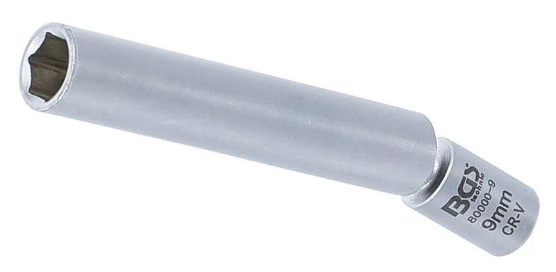 BGS 80000-9 Glühkerzen Zündkerzen Gelenkeinsatz SW 9mm Antrieb Innenvierkant 6,3mm (1/4")