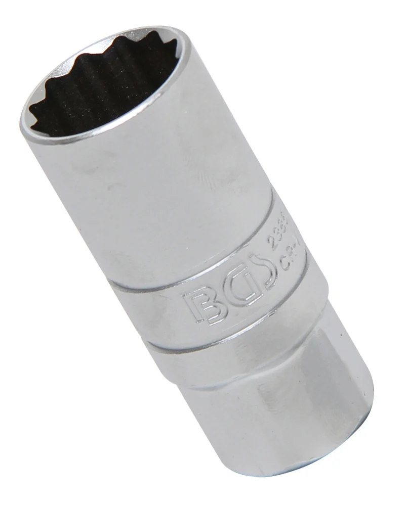 BGS 2386 Zündkerzen Einsatz Zwölfkant SW 21mm mit Haltegummi Antrieb 12,5mm (1/2")