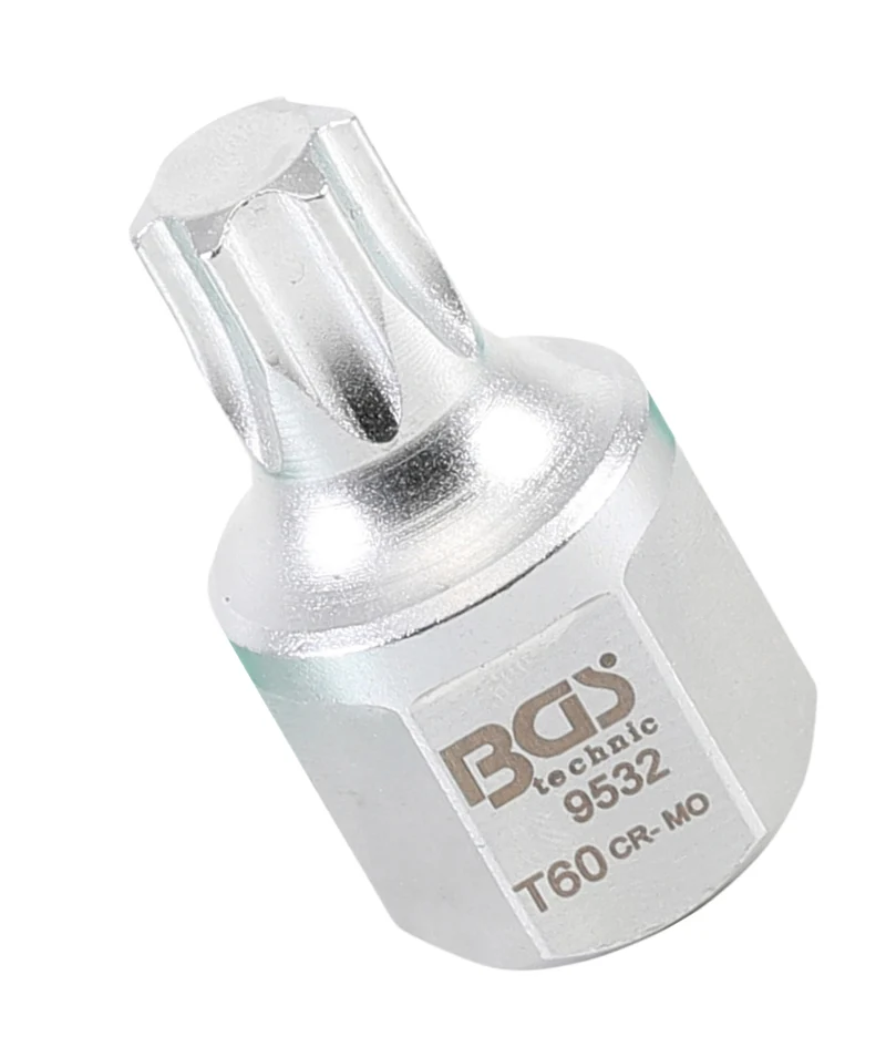 BGS 9532 Biteinsatz für Keilrippenriemen Außensechskant SW 22mm HX22 / T-Profil (für Torx) T60 Antrieb 12,5mm (1/2")
