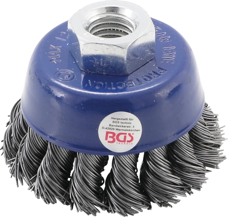 BGS 3980 Topfbürste gezopft Ø65mm Aufnahme Gewinde M14x2 Stahl
