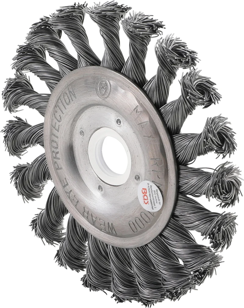 BGS 3985 Scheibenbürste Zopfrundbürste Ø115mm Aufnahme Ø22,2mm Stahl