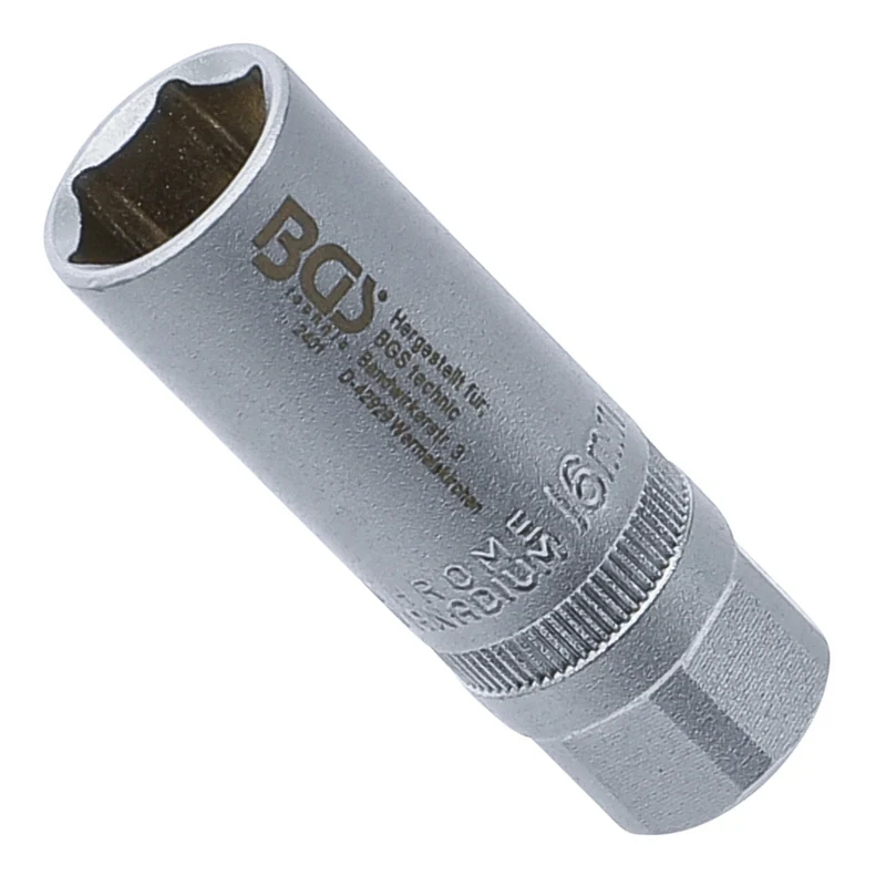 BGS 2401 Zündkerzen Einsatz mit Haltefeder 16mm Antrieb 12,5mm (1/2")