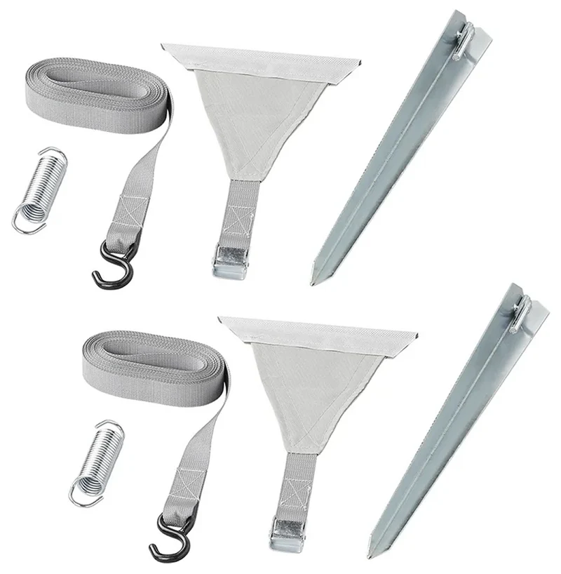 ProPlus 361729 Abspannset Abspannband Set 2x4,8M mit Kederbefestigung für Markisenschiene gegen Sturm