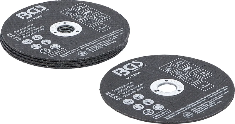 BGS 70998 Satz Trennscheiben für Edelstahl Ø75 x 1,0 x 10mm 5 teilig