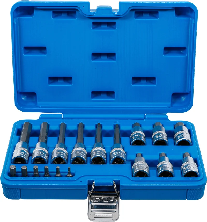 BGS 5171 Satz Biteinsätze Innensechskant Antrieb 6,3mm (1/4") 12,5 mm (1/2") 18 teilig
