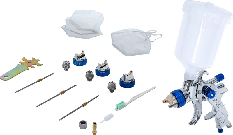 BGS 70048 Druckluft Farbsprühpistole mit 3 Sprühdüsen 1,2 - 1,7 - 2,0mm