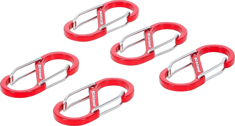 BGS DIY 85785 Sortiment Karabinerhaken mit Doppelöffnung Aluminium 5 teilig
