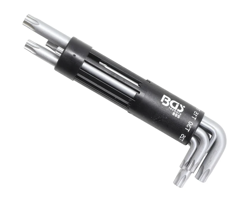 BGS 805 Satz Winkelschlüssel extra lang T-Profil (für Torx) mit Bohrung T10 - T50