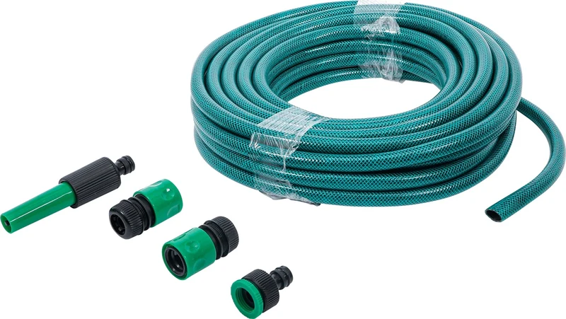 BGS DIY 70906 Wasserschlauch PVC Wasserspritze Schnellkupplungen 15m