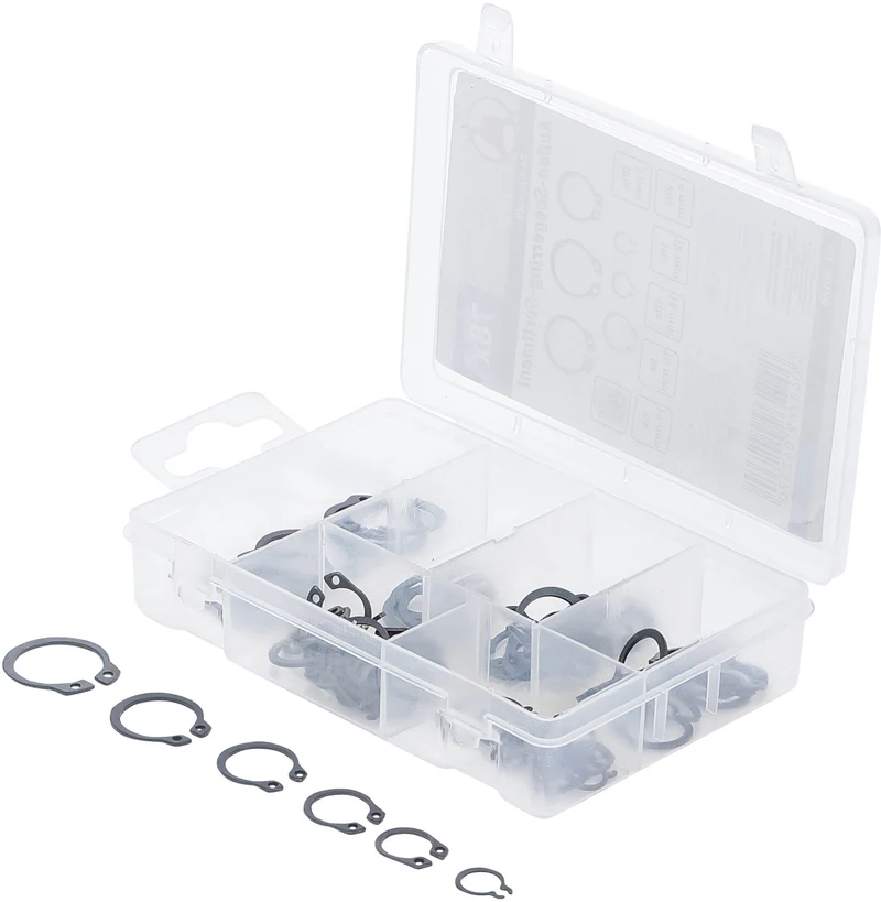 BGS DIY 88168 Sortiment Außen Seegerringe / Sprengringe Ø 8 - 19mm 78 teilig