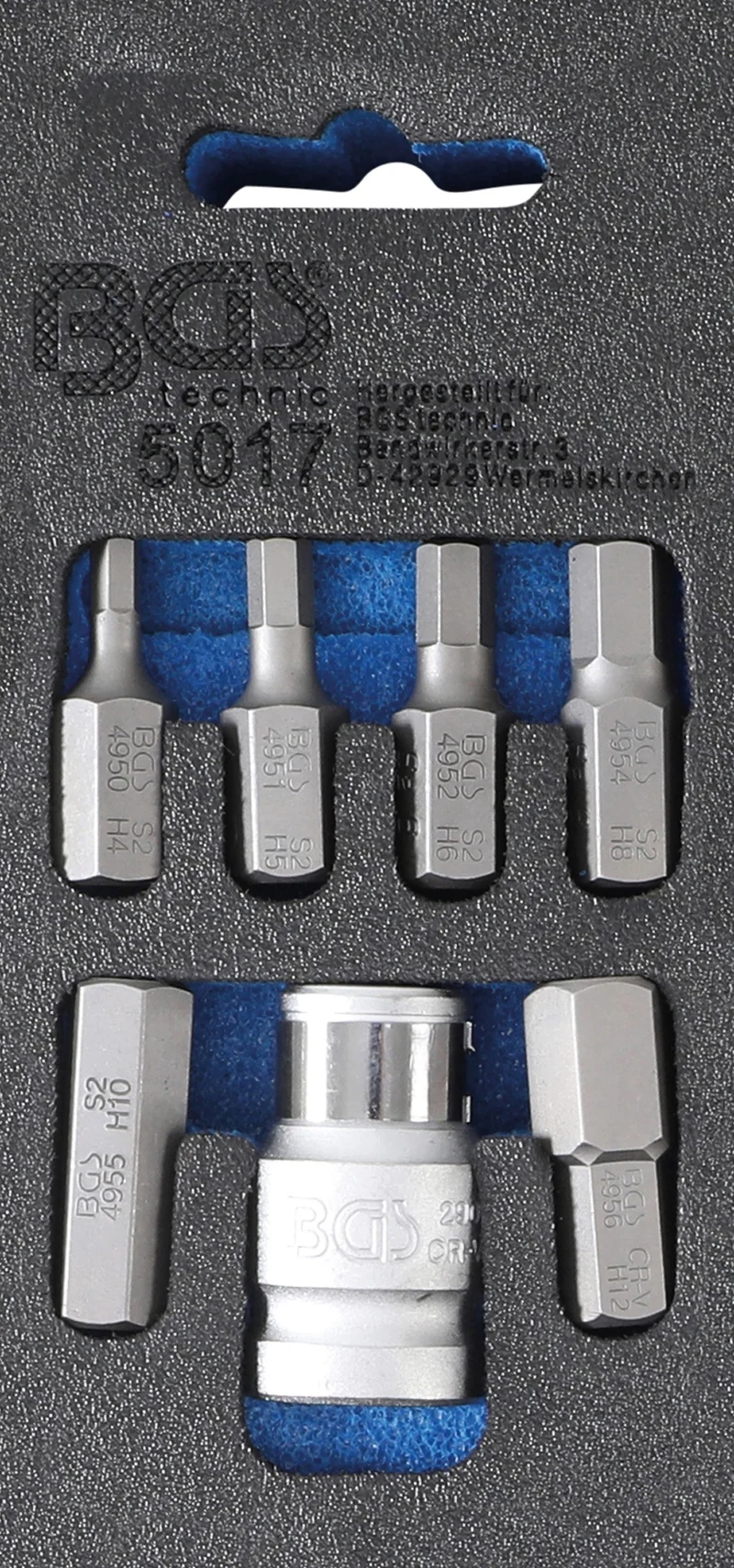 BGS 5017 Satz Schraubendreher & Bits Antrieb Außensechskant 10mm (3/8") / Innensechskant