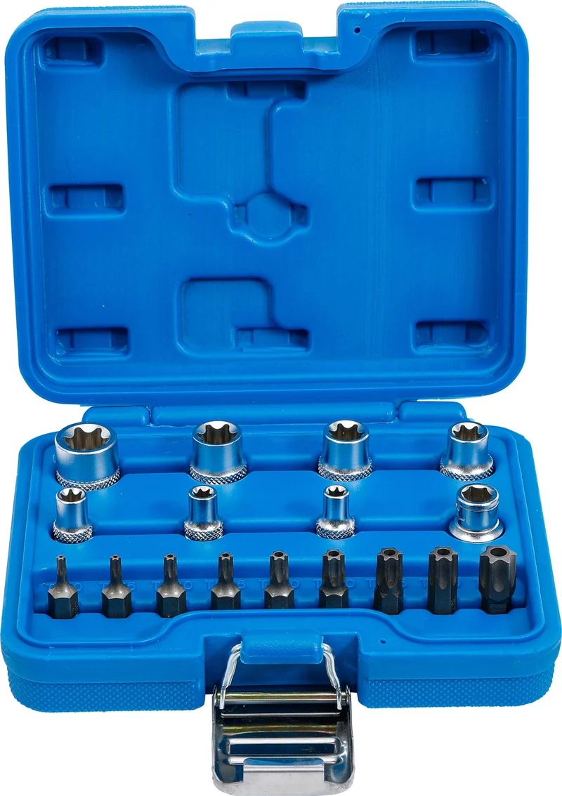 BGS 5023 Satz Bits und Steckschlüssel E-Profil / T-Profil (für Torx) 17 teilig