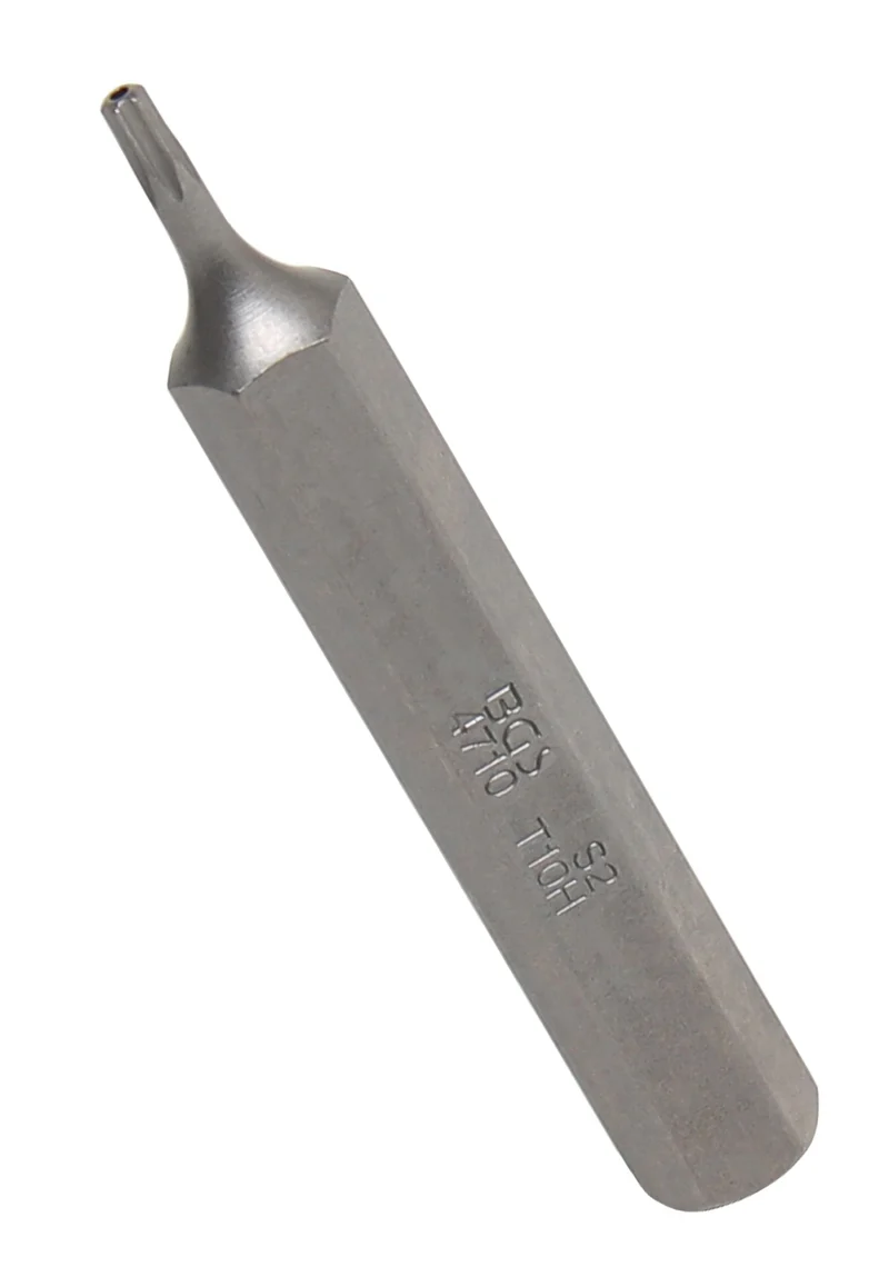 BGS 4710 Bit Nuss Stecknuss T-Profil (für Torx) mit Bohrung T10 Länge 75mm Antrieb Außensechskant 10mm (3/8")