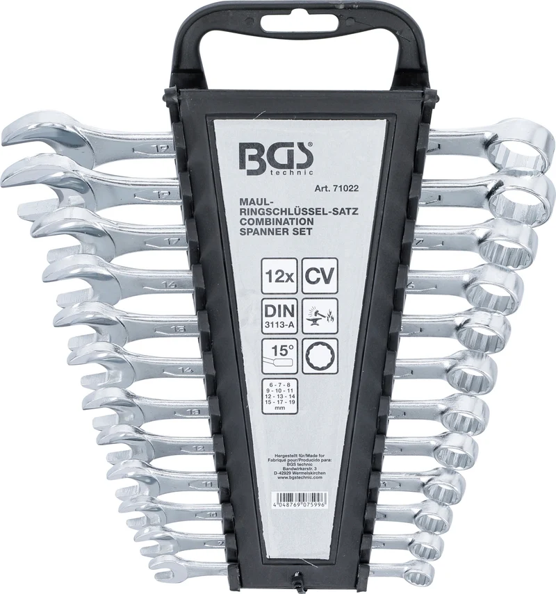 BGS 71022 Satz Ringmaulschlüssel SW 6 - 19mm metrisch warm geschmiedet