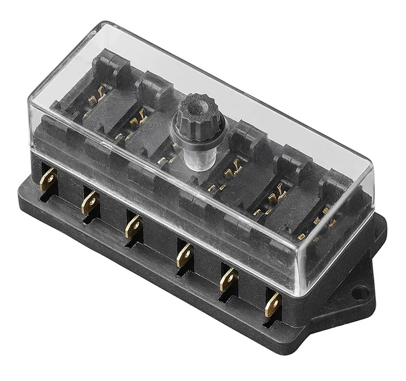 ProPlus 343106 Verteilerdose Verteilerblock 6 fach mit Halter für 6 Flachsicherungen