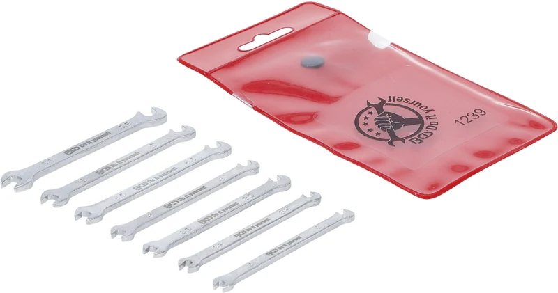 BGS DIY 1239 Satz Doppelmaulschlüssel Miniausführung SW 3 - 5,5mm warm geschmiedet 7 teilig