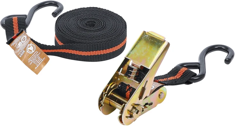 BGS DIY 3553 Knarren Spannband mit 2 schweren Haken 5m x 24mm