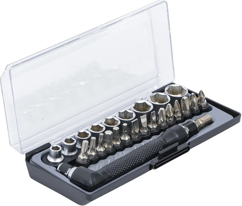BGS DIY 20802 Satz Bits & Steckschlüssel / Winkelschrauber Antrieb 6,3mm (1/4") 26 teilig