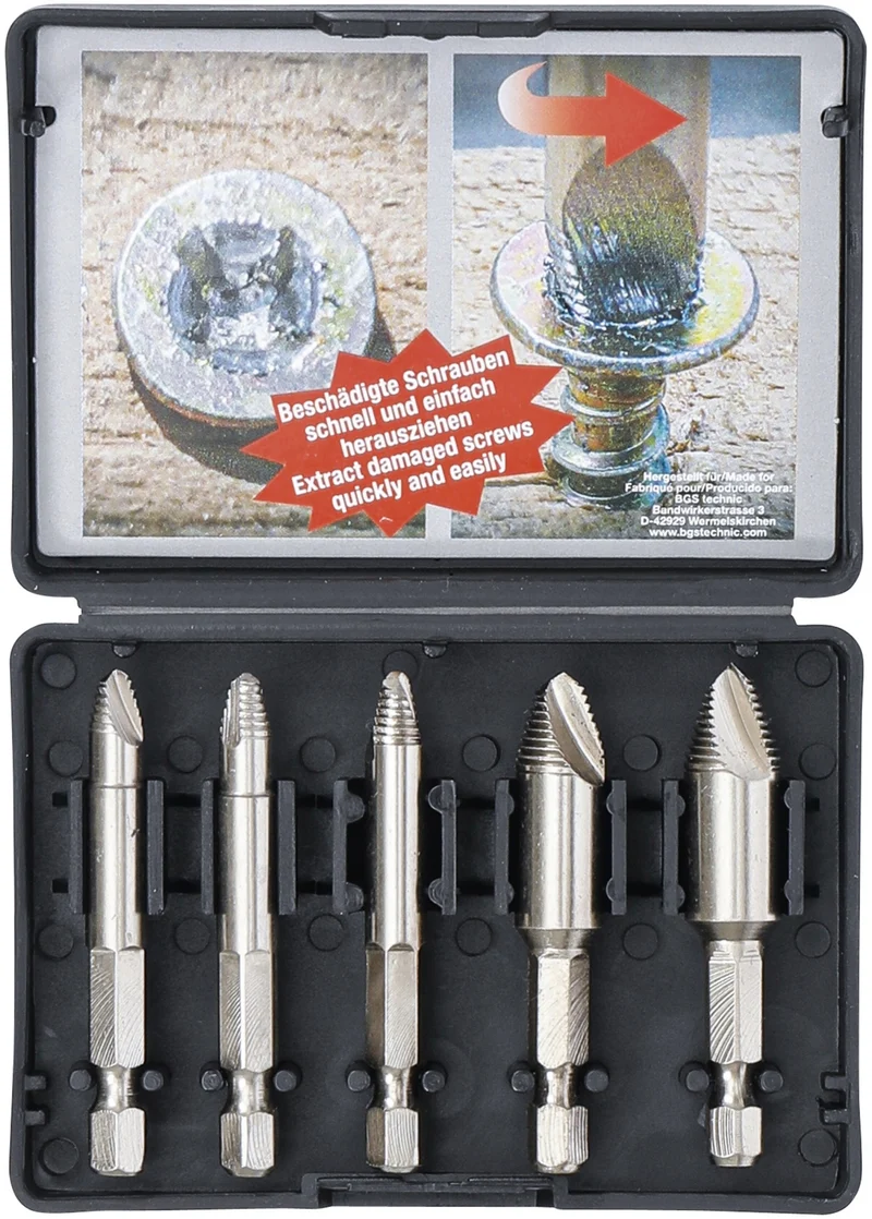 BGS DIY 50410 Satz Schraubenausdreher #0 - #3 5 teilig
