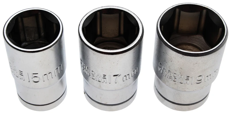 BGS DIY 15125 Satz Steckschlüsseleinsätze Antrieb 12,5mm (1/2") SW 15 - 17 - 19mm 3 teilig