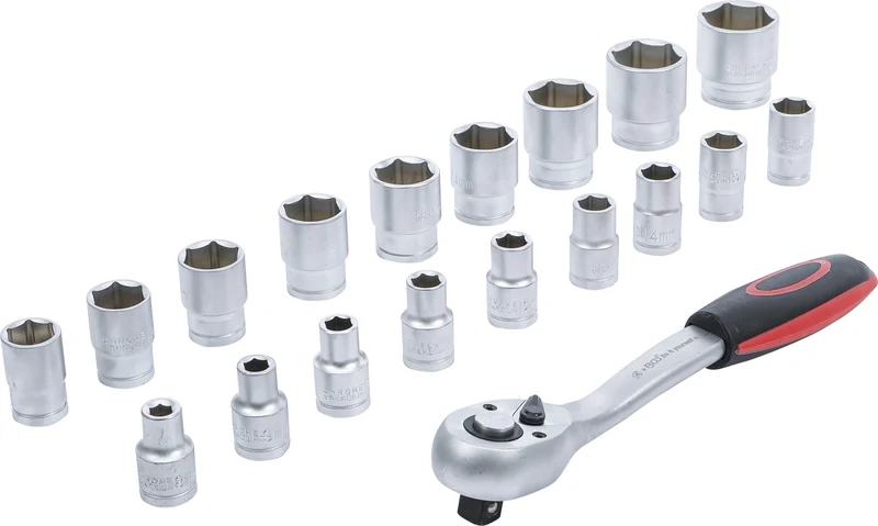 BGS DIY 15110 Satz Steckschlüssel Antrieb 12,5mm (1/2") SW 8 - 32mm 19 teilig