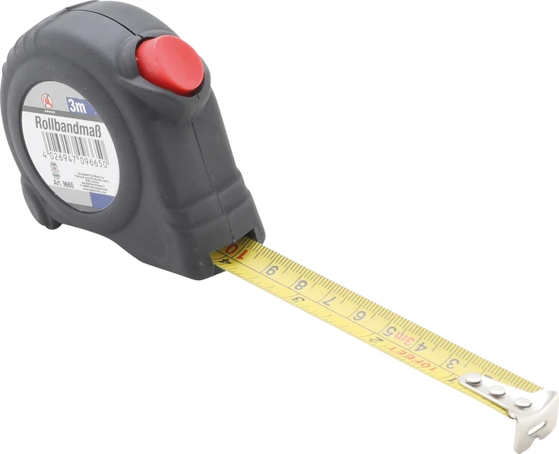 BGS DIY 9665 Rollbandmaß metrische und Zoll Skalierung Länge 3m
