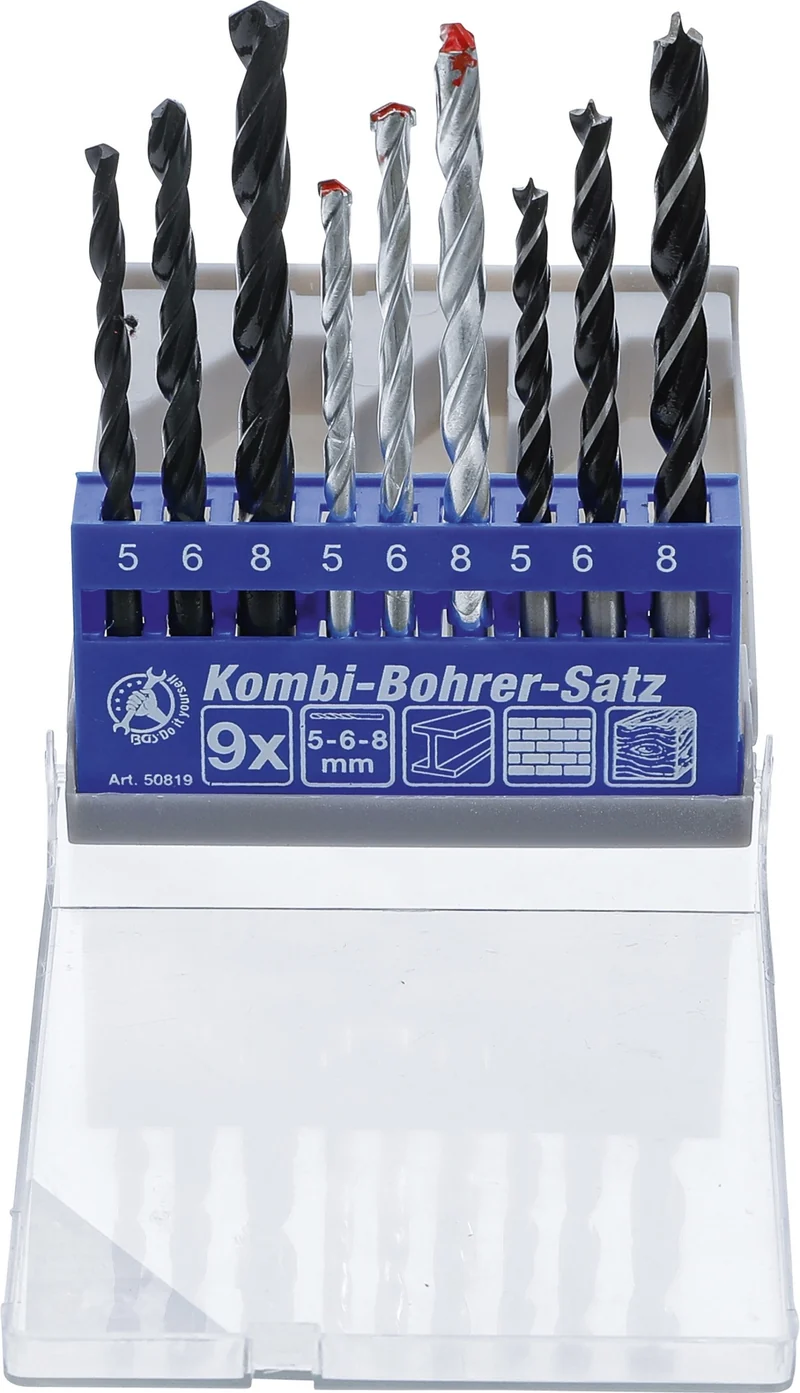 BGS DIY 50819 Kombi Satz Bohrer Ø5 - 8mm 9 teilig