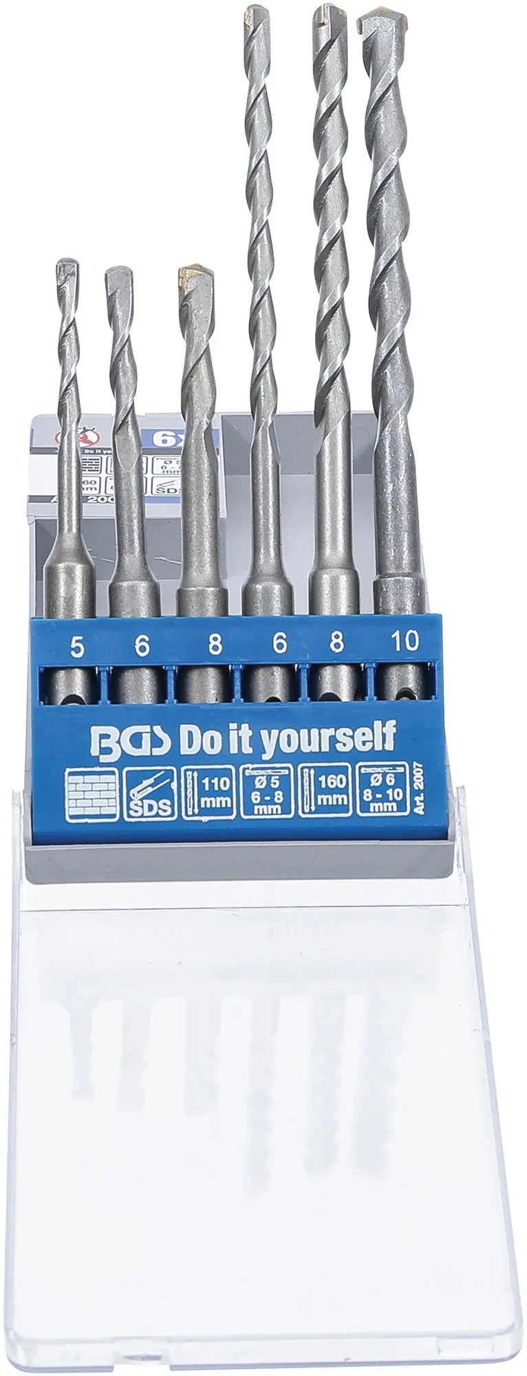 BGS DIY 2007 Satz Hammer Bohrer SDS-Schaft Hartmetallspitze Ø5 - 10mm 6 teilig